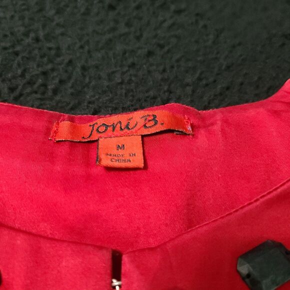 Joni B Womens Blazer Multicolor Size Medium Cotton Blend Stretch Beaded - Picture 5 of 12